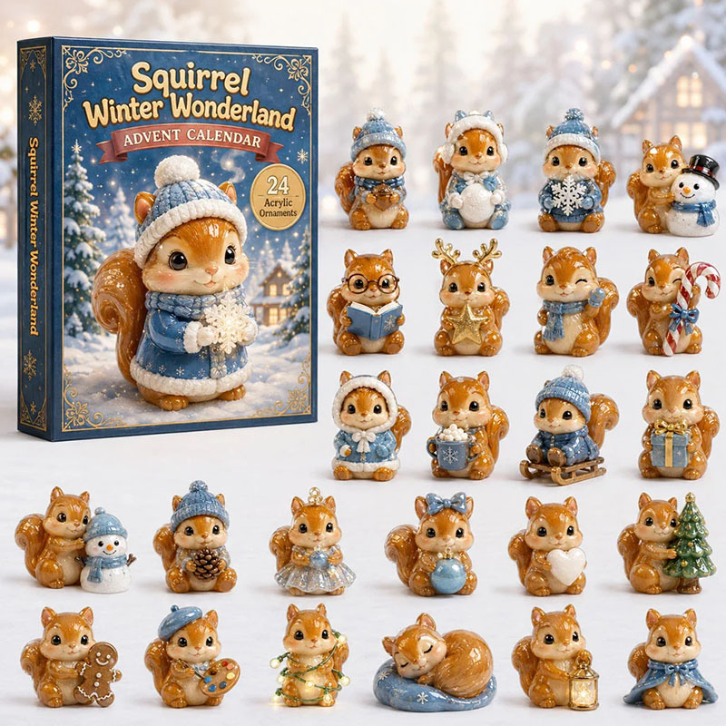 ✨24 Days Squirrel Acrylic Ornament Advent Calendar