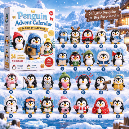 ✨24 Days Cute Penguin Acrylic Ornament Advent Calendar