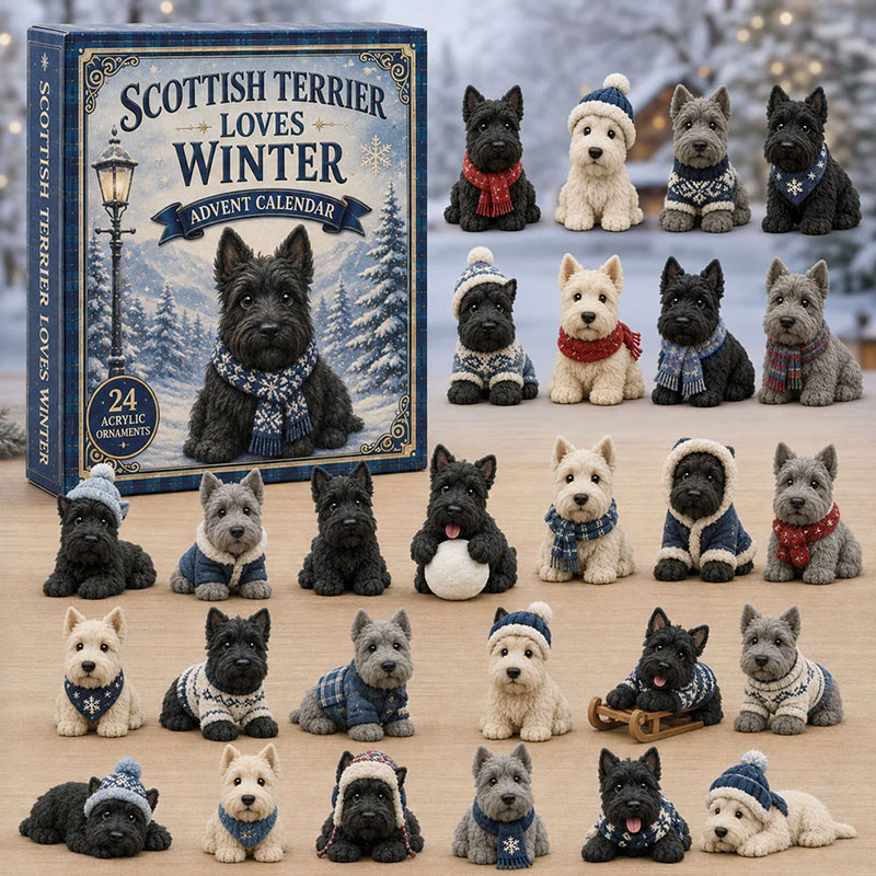 ✨24 Days Scottish Terrier Acrylic Ornament Advent Calendar