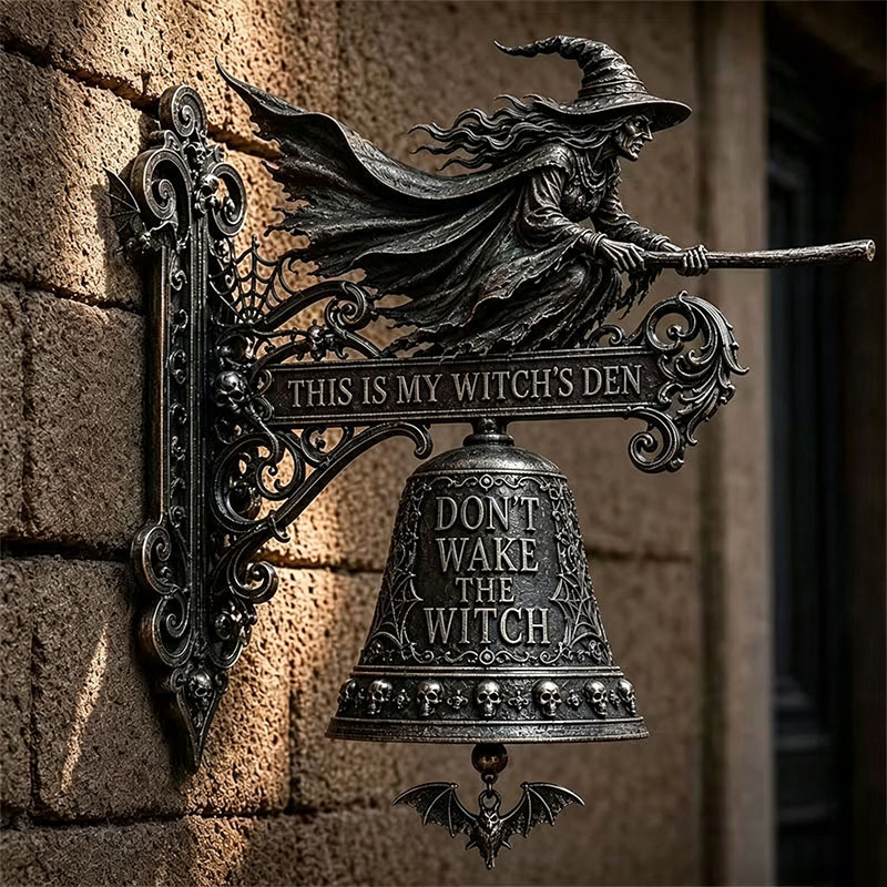 🐉 Skull Dragon Rider Bell – “This Is My Happy Place” Wall Bell
