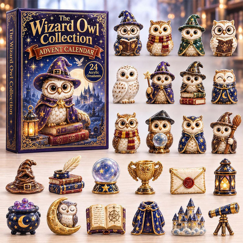 😍🐕24 Days Owl Acrylic Ornament Advent Calendar