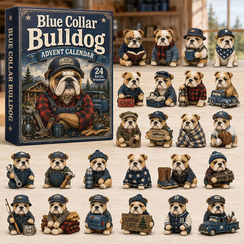 🐶24 Days Bulldog Acrylic Ornament Advent Calendar