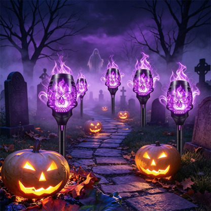 🔥Halloween Early Bird Special Sale 55% OFF🔥Halloween Solar Skull Flame Lights💀