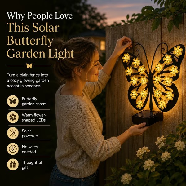 🦋 Solar Butterfly Garden Light