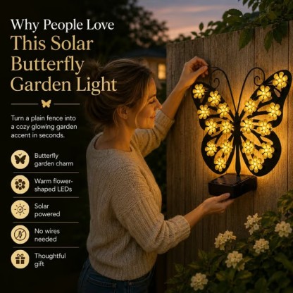 🦋 Solar Butterfly Garden Light