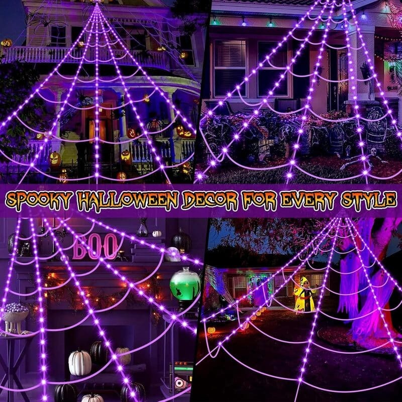 【🎃Halloween sale🎃】Halloween Spider Web Lights Outdoor