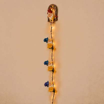 🎀Handmade Climbing Gnome Christmas StringLights, Indoor OutdoorWall Hanging Holiday Decor