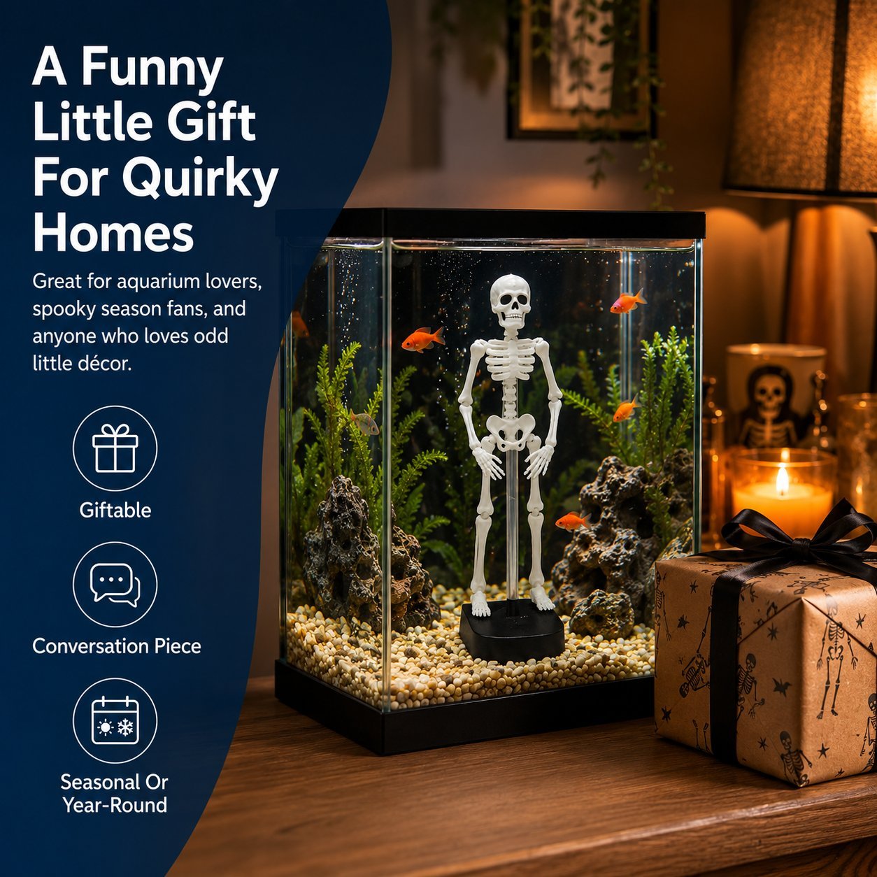 White Underwater Dancing Skeleton Bath Toy With Suction Base