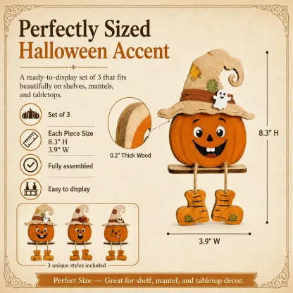 Halloween Pumpkin Shelf Sitters(3Pcs)