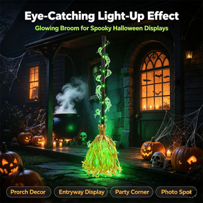 🧹Light-Up Magic Witch's Broom That Moves Automatically And Plays Sound Effects