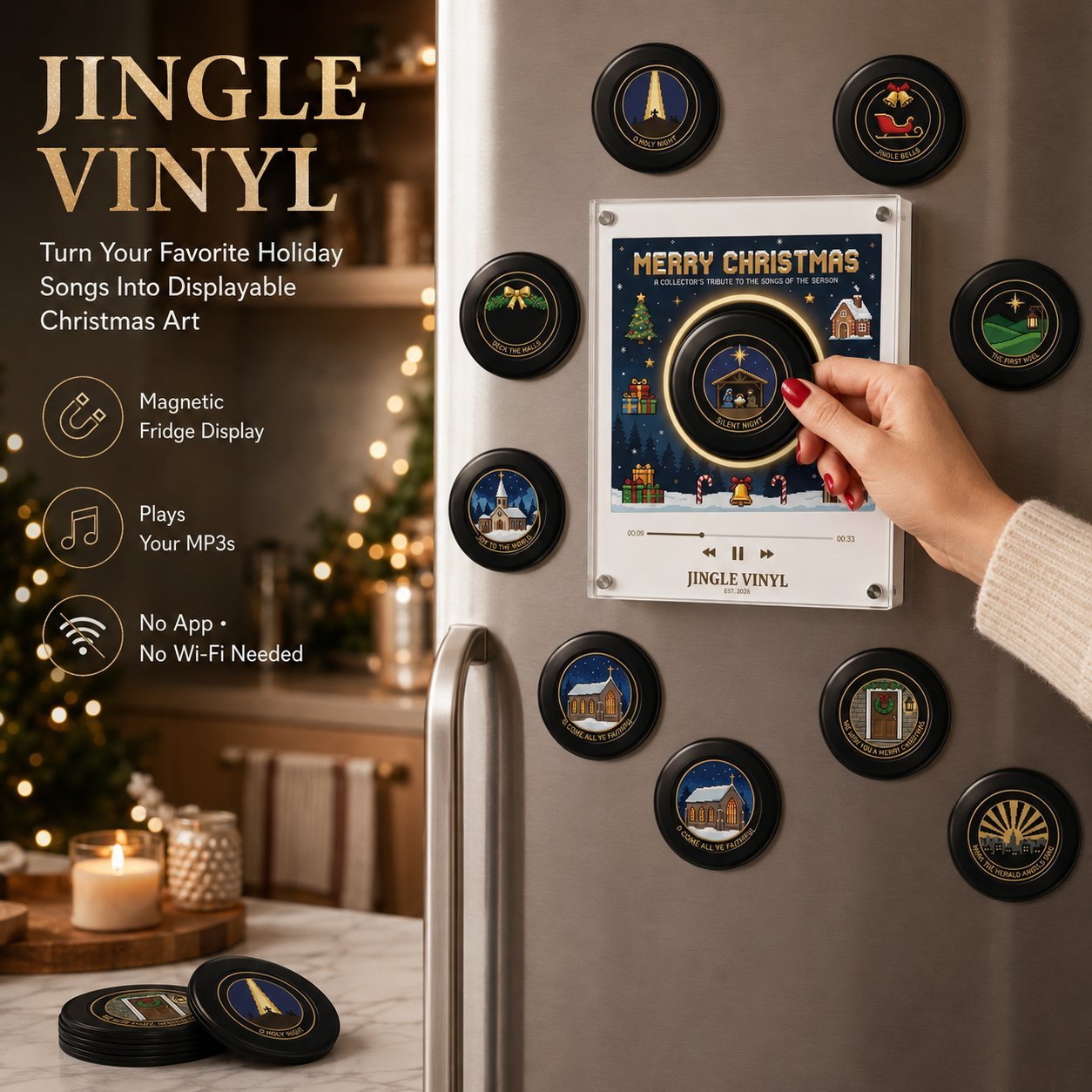 🔔Magnetic Refrigerator Magnet Vinyl Record💿