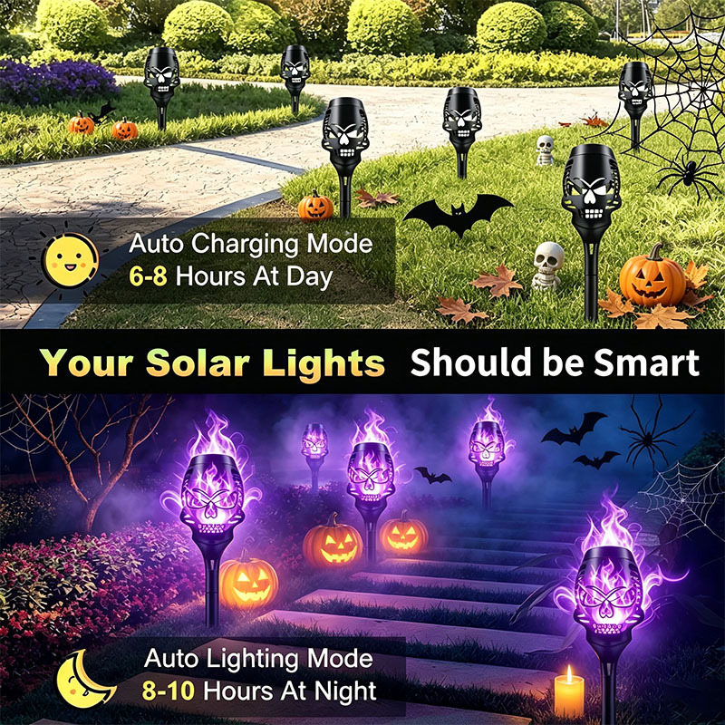 🔥Halloween Early Bird Special Sale 55% OFF🔥Halloween Solar Skull Flame Lights💀
