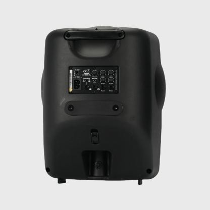 Back panel of Betathree R10P professional speaker with connectors