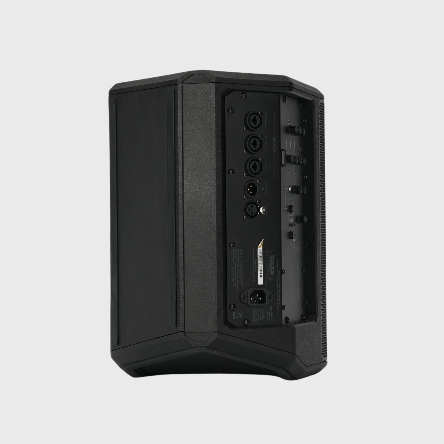 Back panel of Betathree MB3 professional speaker with connectors
