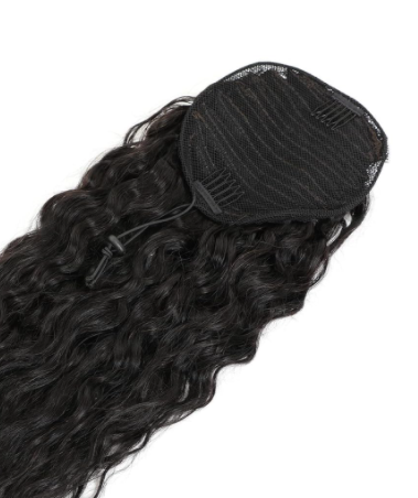 100% Human hair draw string ponytail piece -BabesWIG