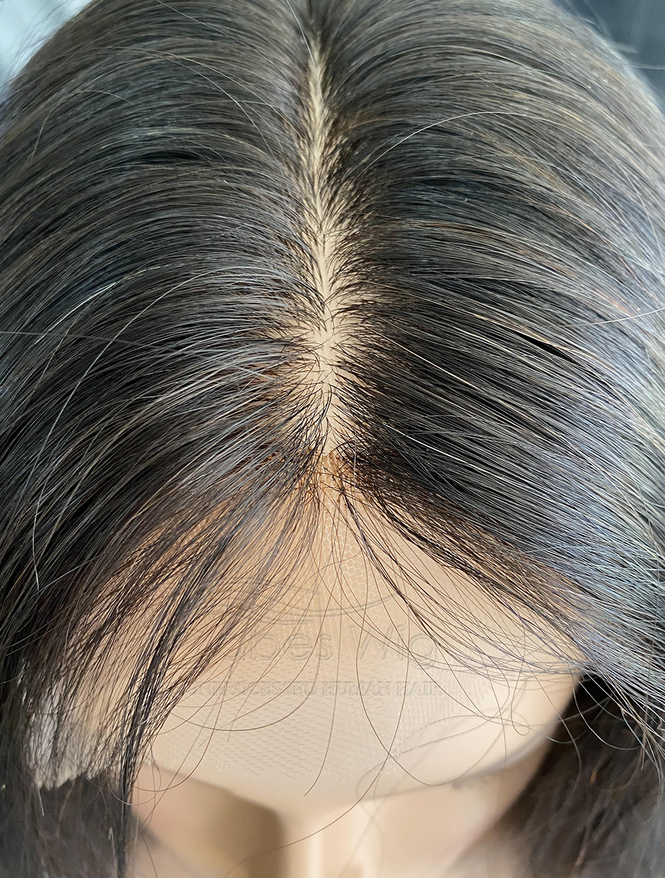  Balayage Color Wavy Glueless Best Real Human Hair Silk Top Lace Front Wigs For White Women