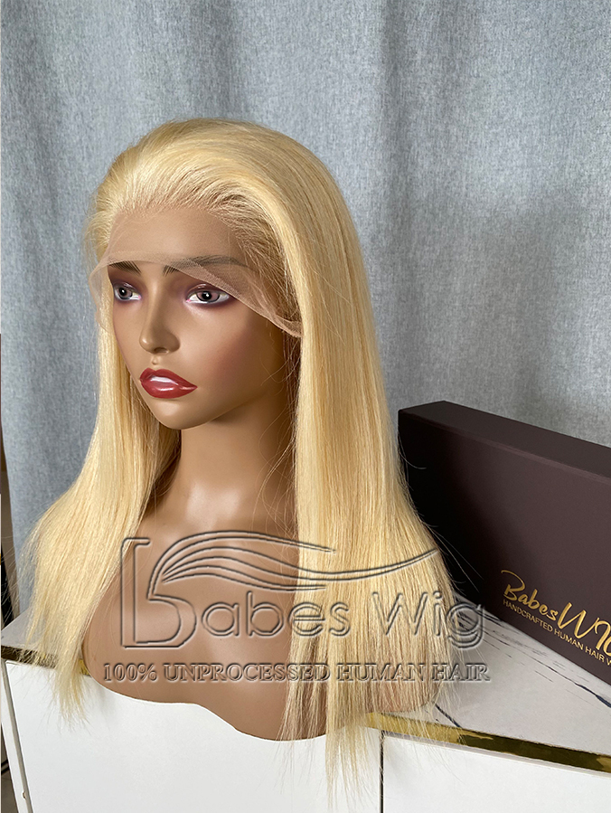 Blonde#613 Straight Hair 100% Human hair Full Lace Wig 