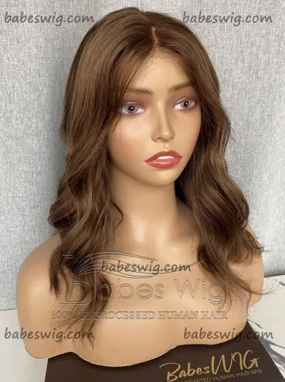 Glueless Best Chocolate Brown Real Human Hair Lace Front Wigs for Women Silk Top Wig
