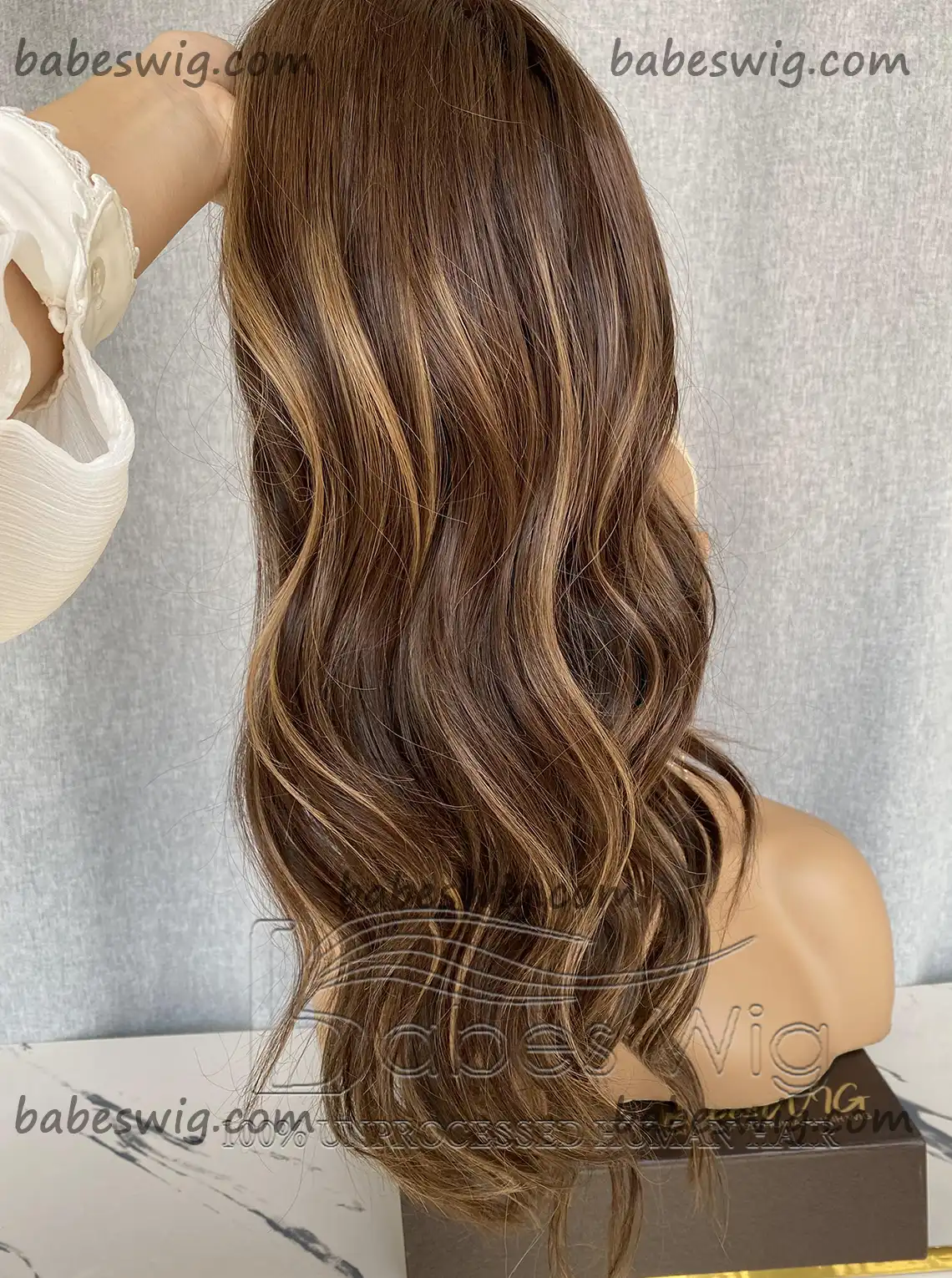 Best Balayage Glueless Human Hair Lace Front Wigs Wavy Hair