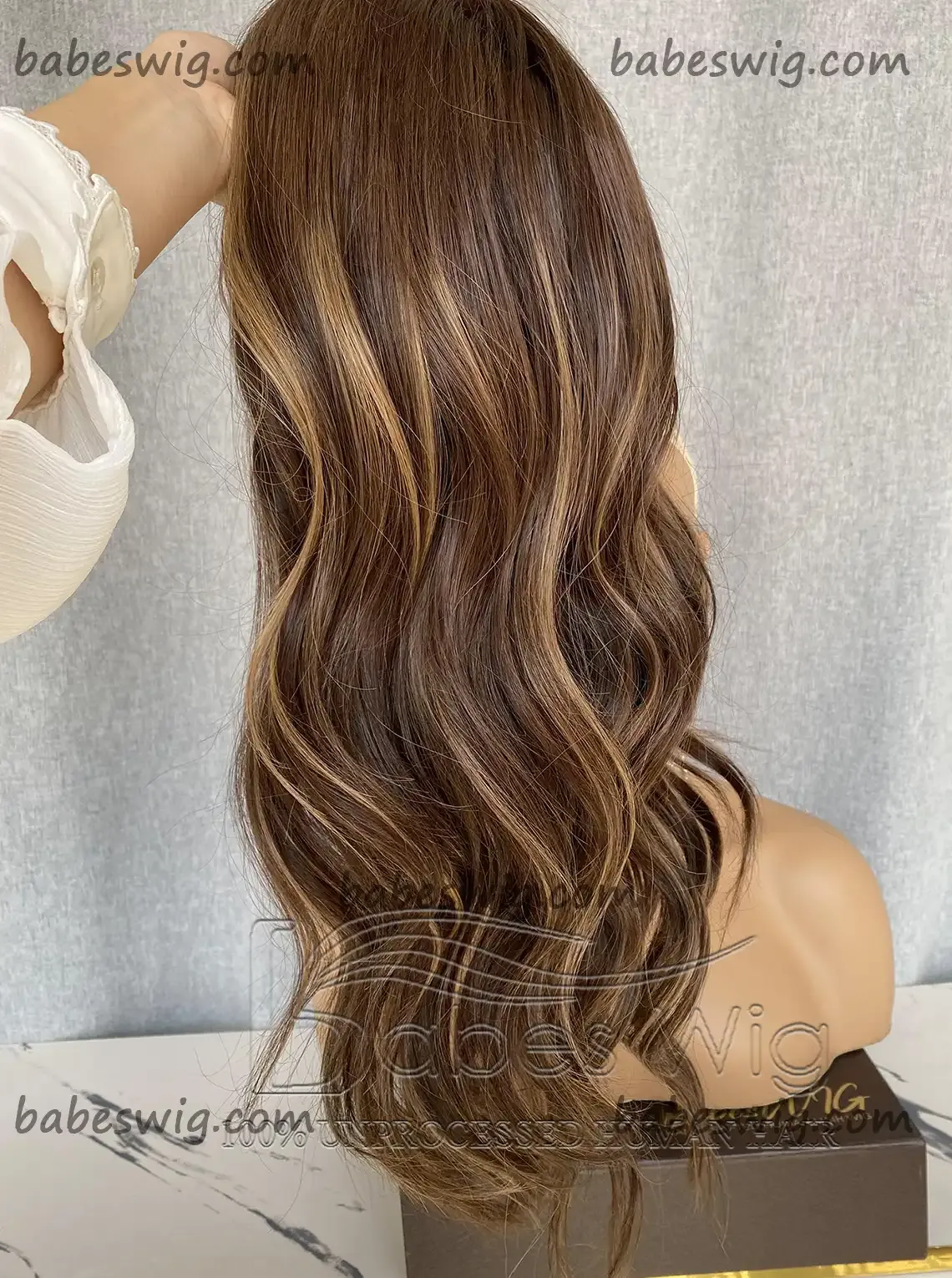 Best Balayage Glueless Human Hair Lace Front Wigs Wavy Hair