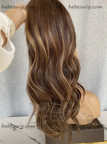 Best Balayage Glueless Human Hair Lace Front Wigs Wavy Hair
