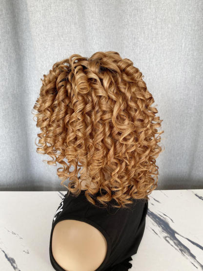 Custom Highlighrs Genger Color 100% Human Hair Silk Top Lace Front Wig-BabesWIG
