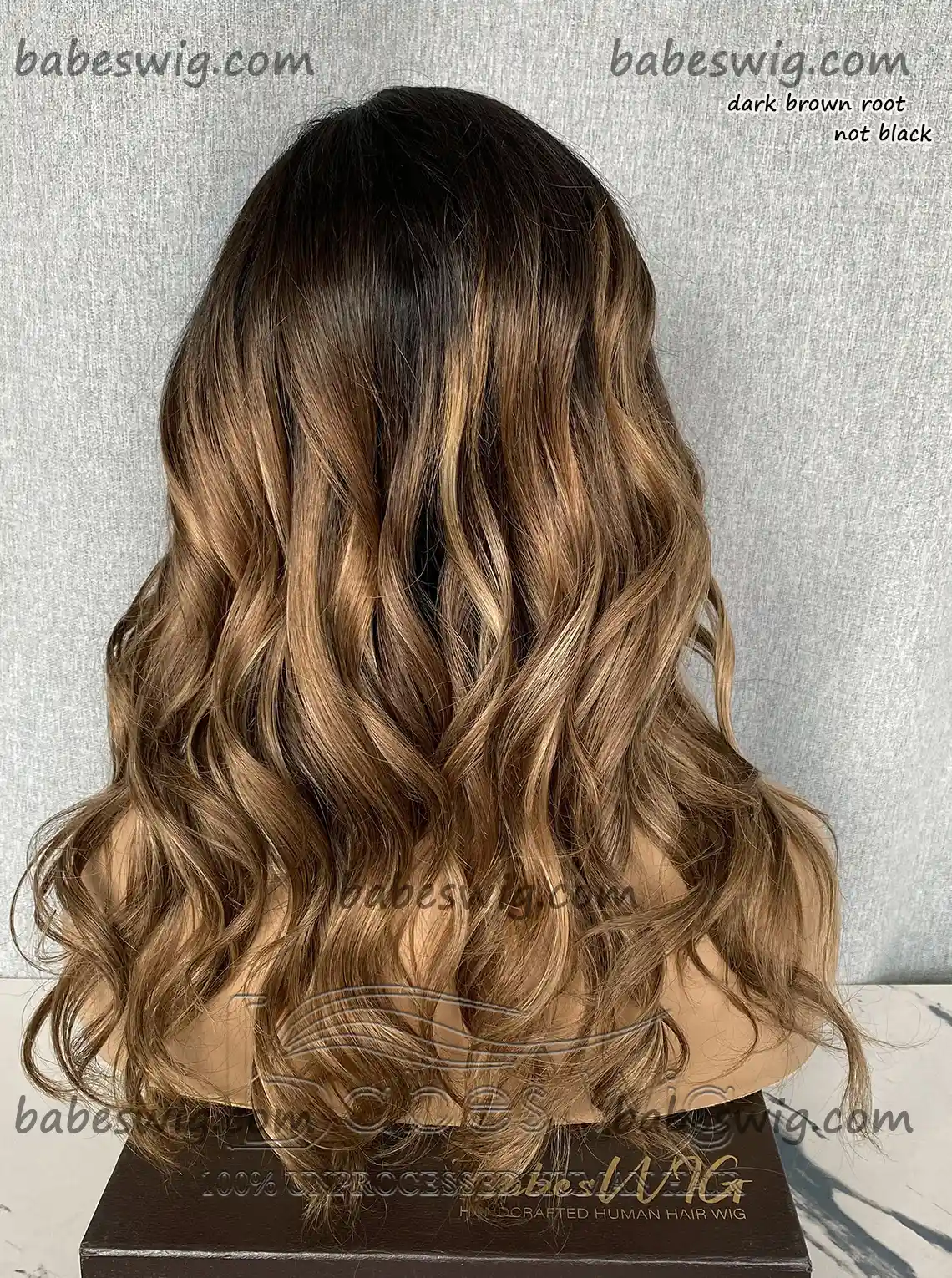 Glueless Blonde Balayage Highlights Lace Front Human Hair Wigs for White Women Colored Lace Front Wigs-BabesWIG