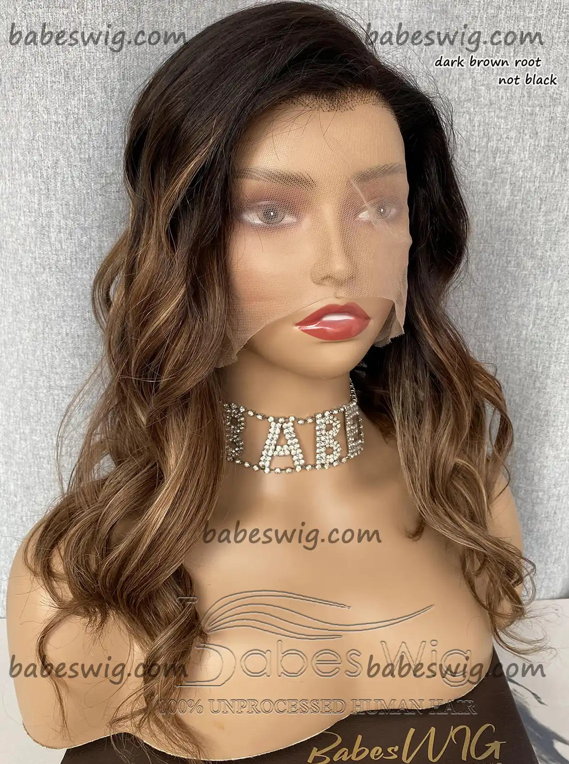 Glueless Blonde Balayage Highlights Lace Front Human Hair Wigs for White Women Colored Lace Front Wigs-BabesWIG