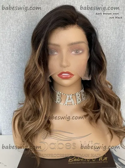 Best Affordable Blonde Balayage Glueless Silk Top Human Hair Lace Front Wigs 