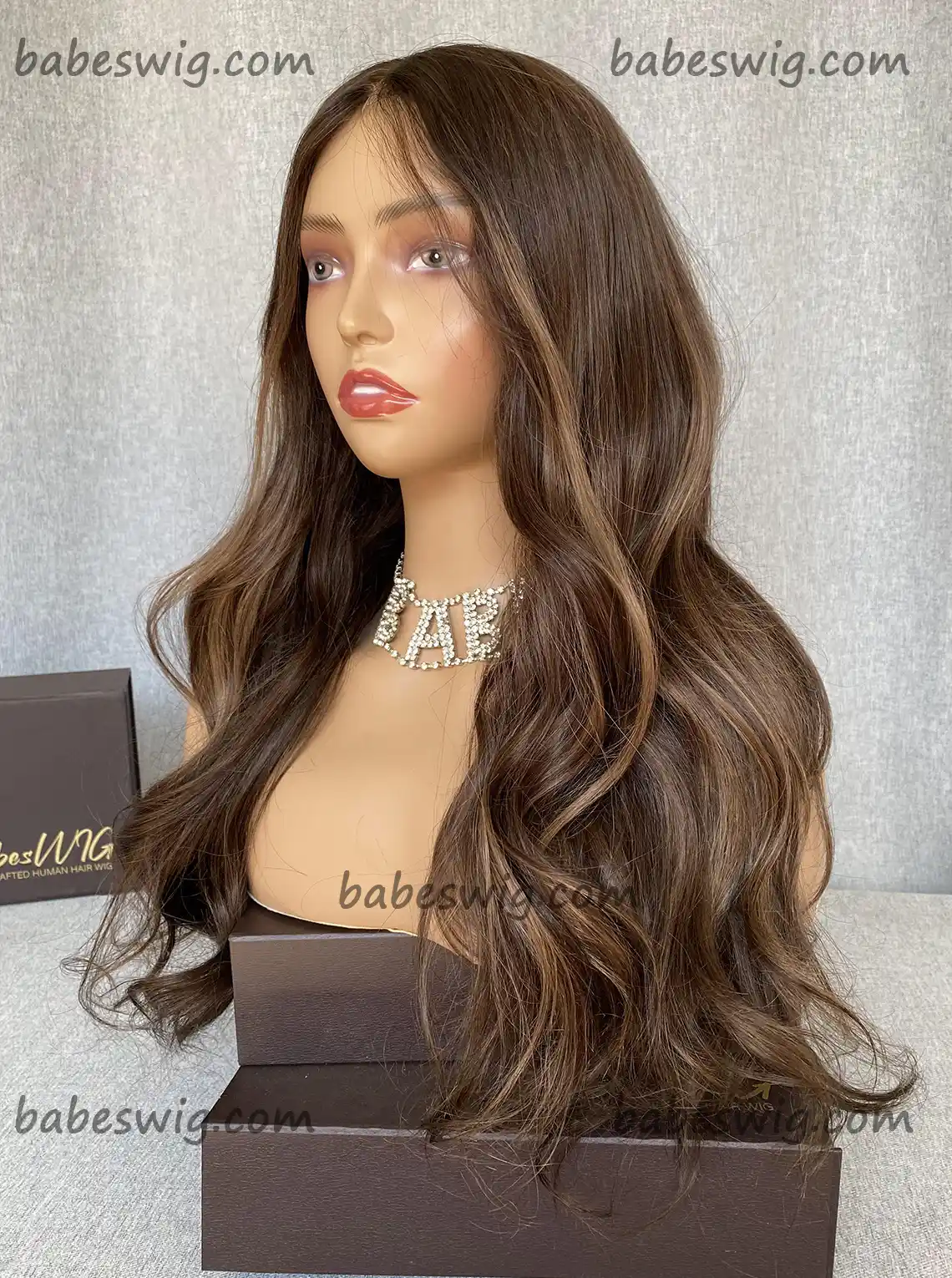 100% Real Human Hair Brown Balayage 13x6 Lace Frontal Human Hair Wigs