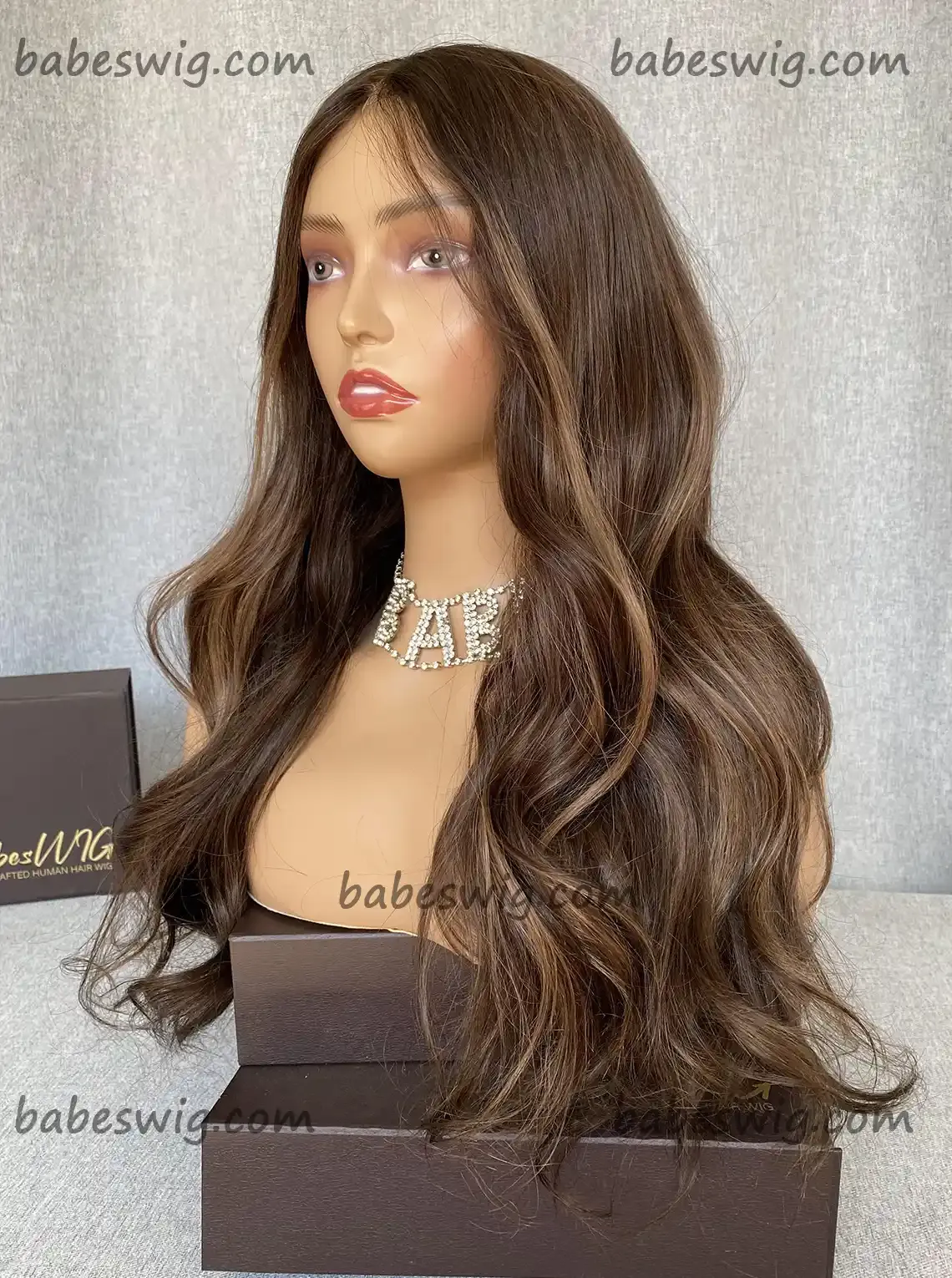 100% Real Human Hair Brown Balayage 13x6 Lace Frontal Human Hair Wigs