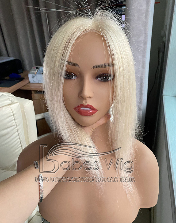 [Copy]Ultra Breathable Full Lace Real Human Hair Hairline Topper with Layers | halo Metallic Wire