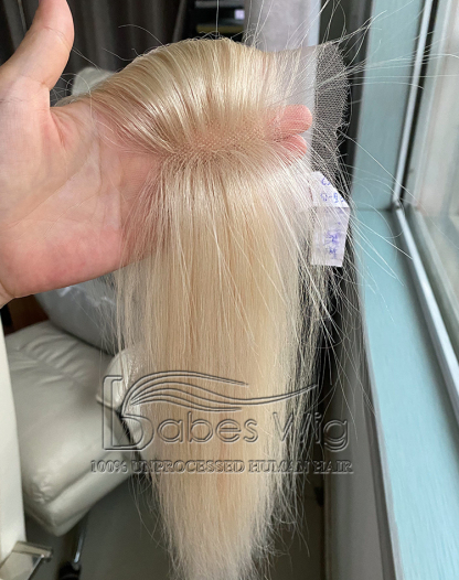 [Copy]Ultra Breathable Full Lace Real Human Hair Hairline Topper with Layers | halo Metallic Wire