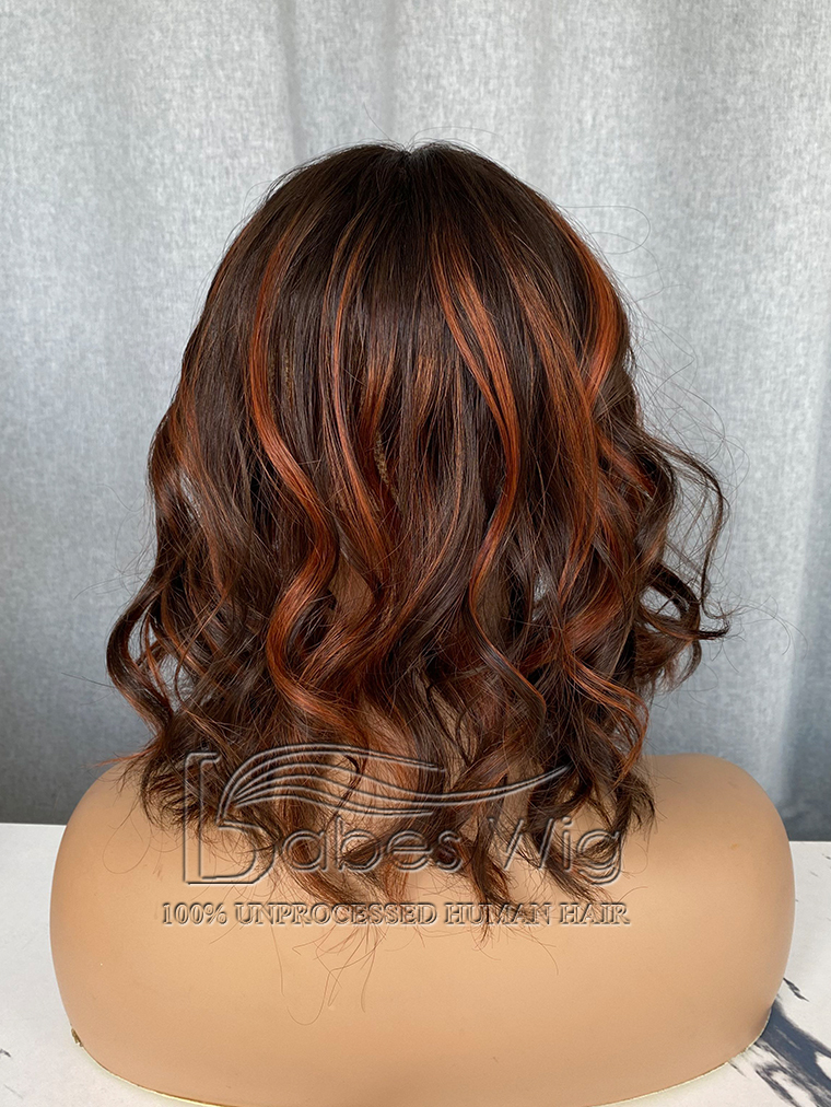  Soft Highlights Wavy  9*9 Silk Top Human Hair Topper Best Virgin Hair Silk Base Toppers for Women