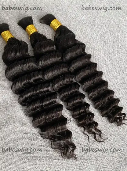 1B Black 100% Unprocessed Brazilian Virgin Human Hair Deep Curly Bulk hair For Braiding