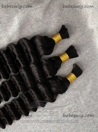 1B Black 100% Unprocessed Brazilian Virgin Human Hair Deep Curly Bulk hair For Braiding