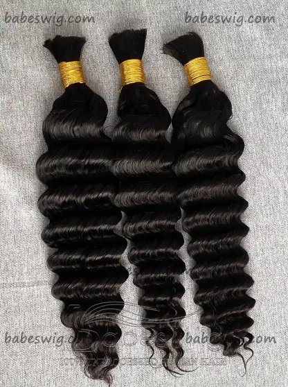 1B Black 100% Unprocessed Brazilian Virgin Human Hair Deep Curly Bulk hair For Braiding