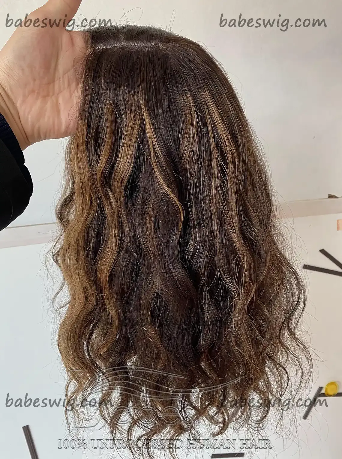 Short Curly Human Hair Lace Front Wigs With Blonde Highlights Lace Front Human Hair Wigs for Women