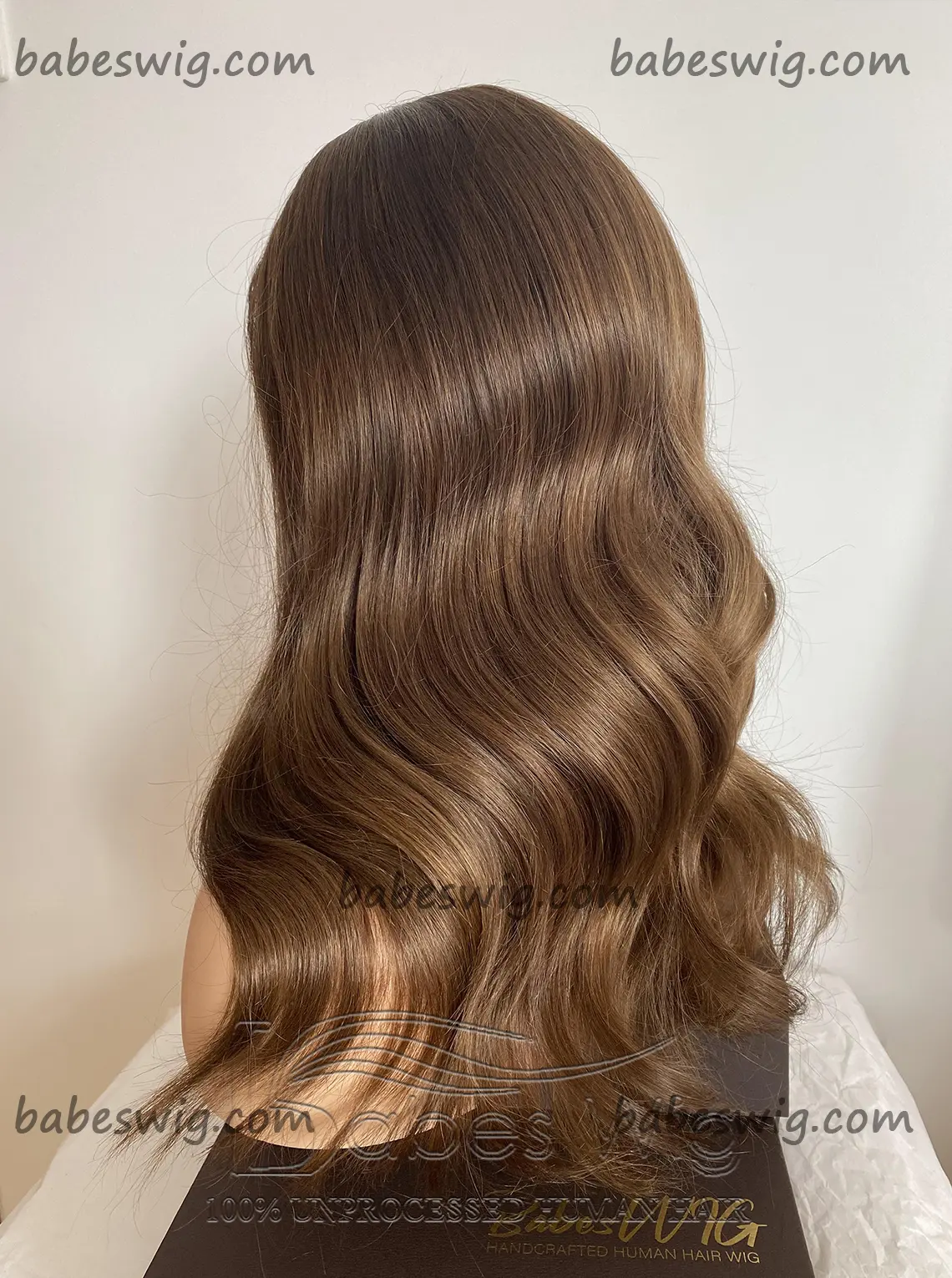 Glueless Best Medium Brown Wavy Hair Real Human Hair Silk Base Lace Front Wigs for Women Silk Top Lace Front Wigs-BabesWIG