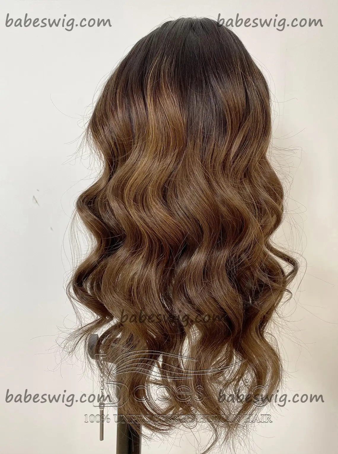 Brown Base With Subtle Highlights 100% Real Remy Human Hair Lace Front Wigs Highlights Wigs for Women Bleached Knots-BabesWIG