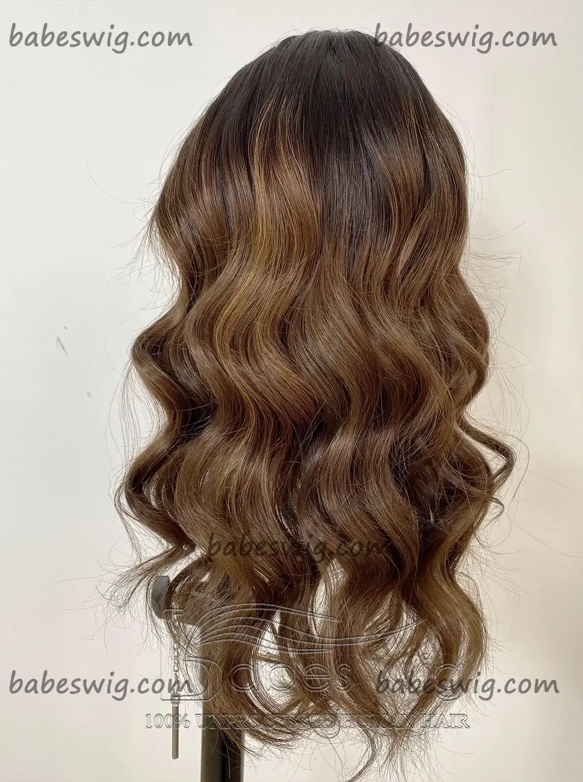 Brown Base With Subtle Highlights 100% Real Remy Human Hair Lace Front Wigs Highlights Wigs for Women Bleached Knots-BabesWIG