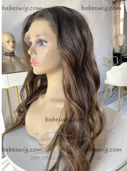 Best Ombre Wavy Glueless Silk Top Human Hair Lace Front Wigs for Women Silk Base Lace Wigs