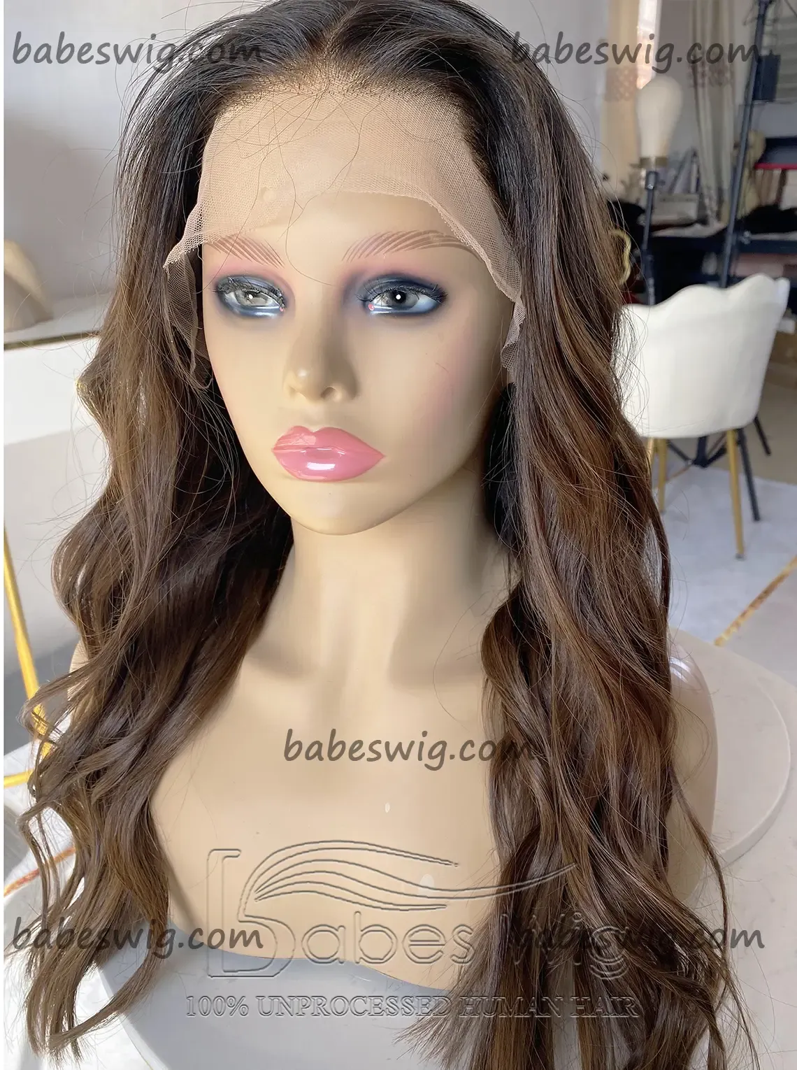 Best Ombre Wavy Glueless Silk Top Human Hair Lace Front Wigs for Women Silk Base Lace Wigs