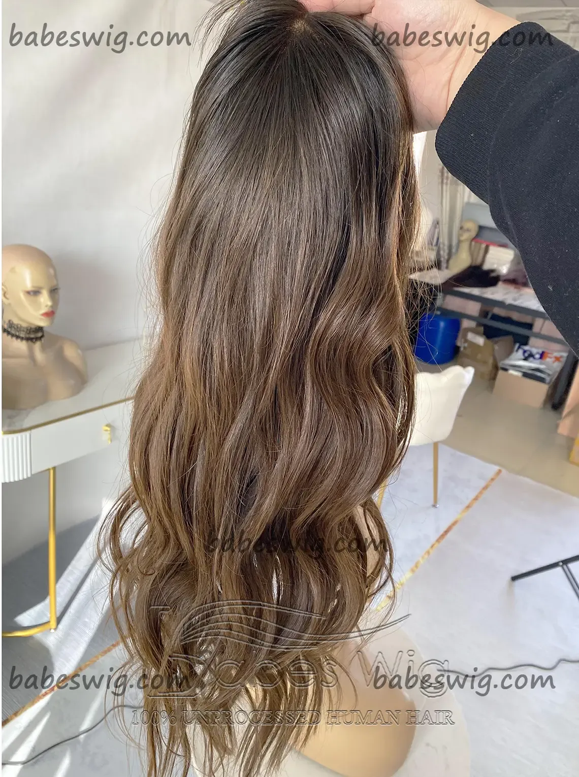 Best Ombre Wavy Glueless Silk Top Human Hair Lace Front Wigs for Women Silk Base Lace Wigs