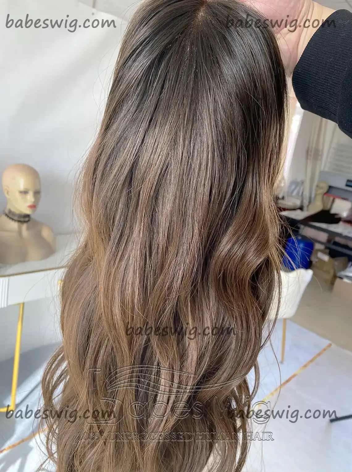 Best Ombre Wavy Glueless Silk Top Human Hair Lace Front Wigs for Women Silk Base Lace Wigs