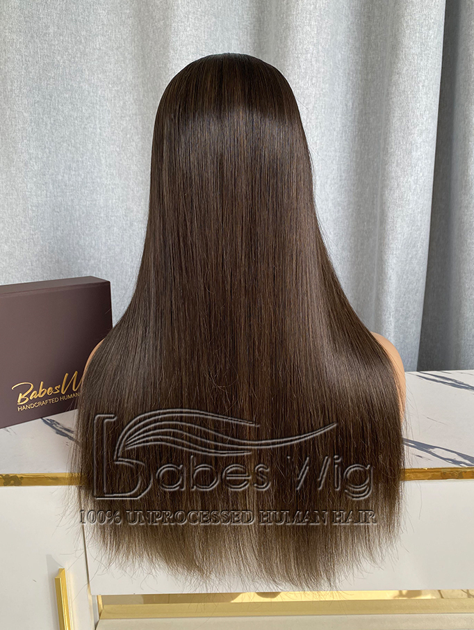 9x9 Cap Brunette Brown Straight Hair Topper Best Brazilian Vrigin Human Hair Silk Top Topper for Women-BabesWIG