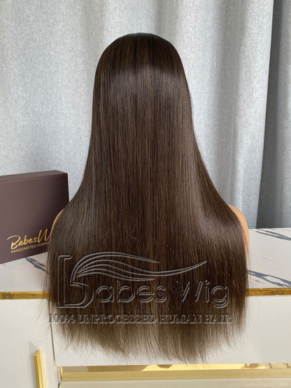 9x9 Cap Brunette Brown Straight Hair Topper Best Brazilian Vrigin Human Hair Silk Top Topper for Women-BabesWIG