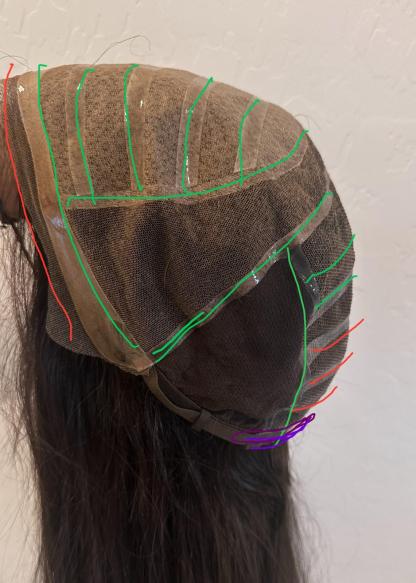 dark brown with highlights Silk Top Medical Wig Full hand tied Best Silk Top Human Hair Wig -BabesWIG