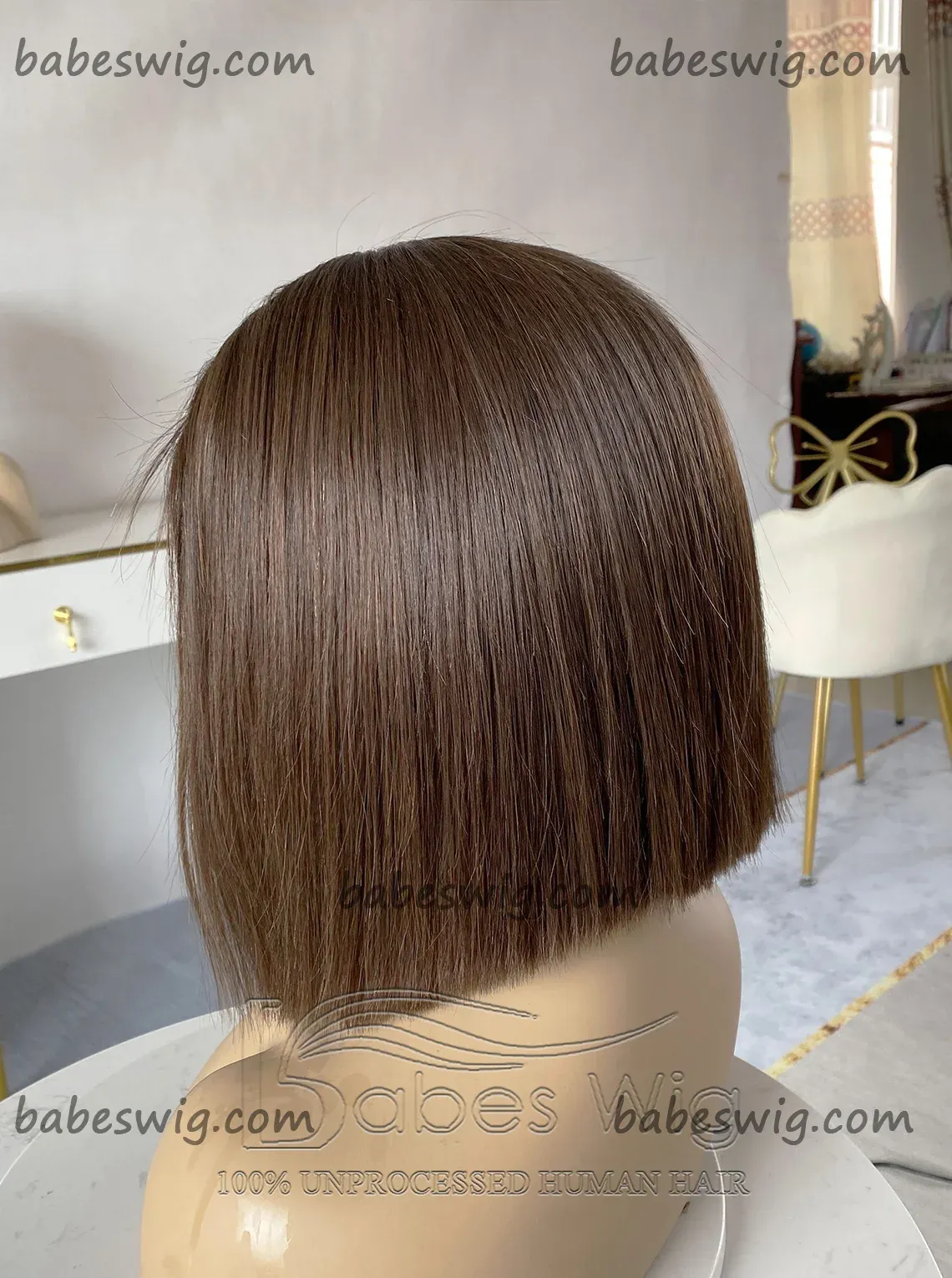 Short Cut BOB Style Human Hair Lace Front Wigs Medium Brown Lace Front Bob Wig for Women