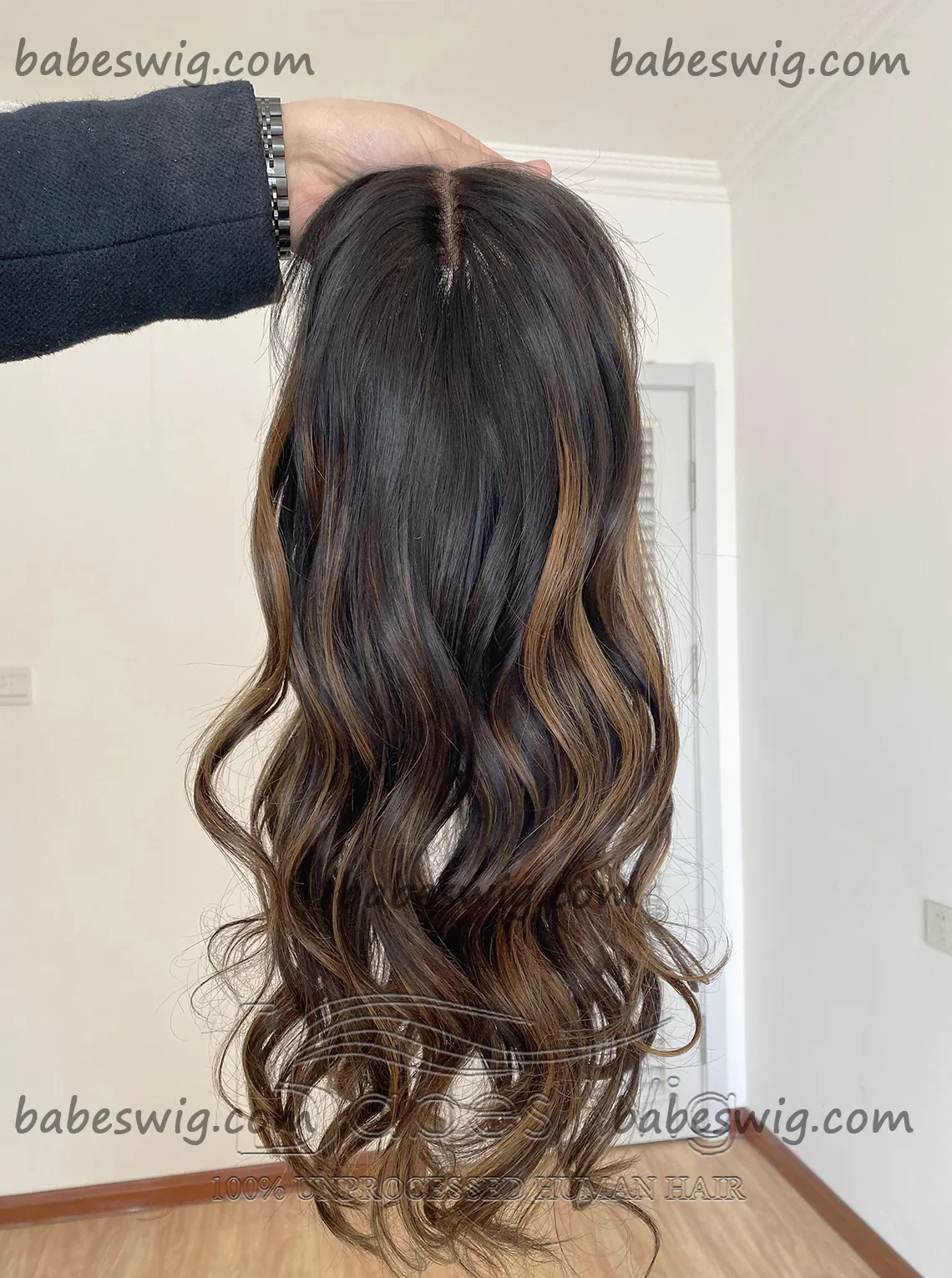  Glueless Silk Top Human Hair Lace Front Wigs Soft Wavy Highlights Silk Base Lace Wigs for Women 